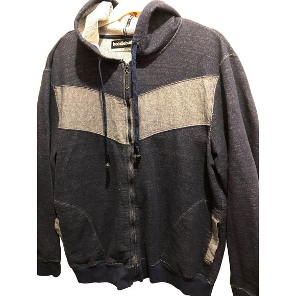 Original 2010 HoodieBuddie with earbuds/3.5mm Jack, Sz XL, Machine Washable, Blu - Picture 1 of 7